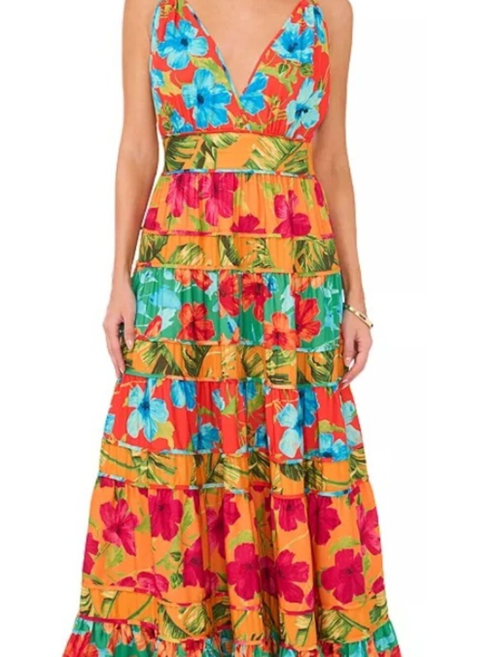 VINCE CAMUTO Printed Tiered Maxi Dress